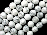 White Howlite, Round beads, 12mm-Gems: Round & Faceted-BeadXpert
