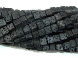 Black Lava, 6x6mm Cube Beads-Gems:Assorted Shape-BeadXpert