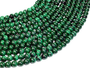 Natural Malachite, 7mm Round beads-Gems: Round & Faceted-BeadXpert