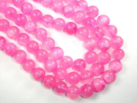 Dyed Jade, Pink, 10mm Round Beads-Gems: Round & Faceted-BeadXpert
