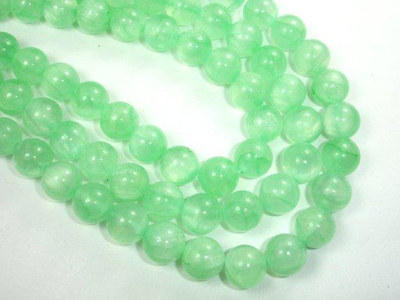 Dyed Jade, Light Green, 10mm Round Bead-Gems: Round & Faceted-BeadXpert
