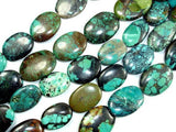 Genuine Turquoise, Oval Beads, 8 Inch Strand-Gems: Round & Faceted-BeadXpert