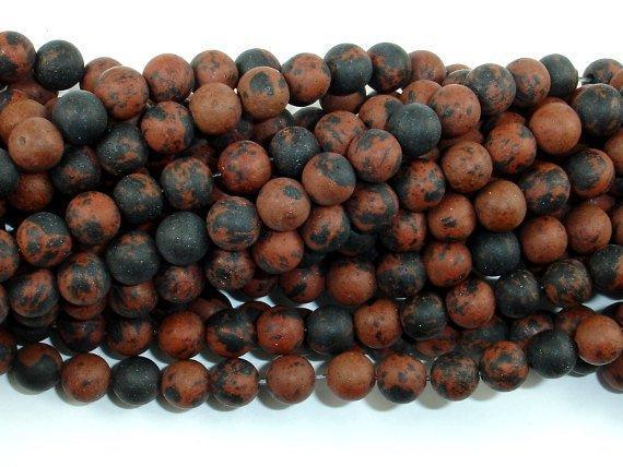 Matte Mahogany Obsidian, 6mm Round Beads-Gems: Round & Faceted-BeadXpert