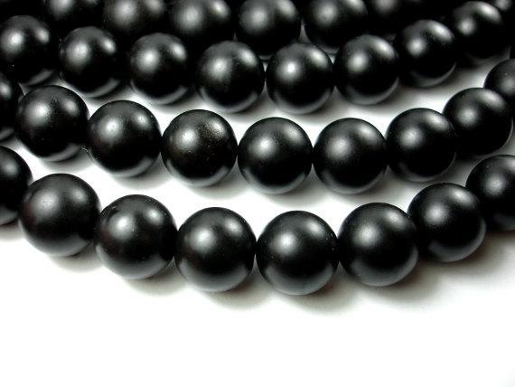 Matte Black Stone, 20mm Round Beads-Gems: Round & Faceted-BeadXpert
