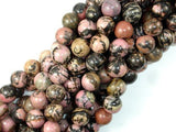 Rhodonite, 12mm Round Beads-Gems: Round & Faceted-BeadXpert