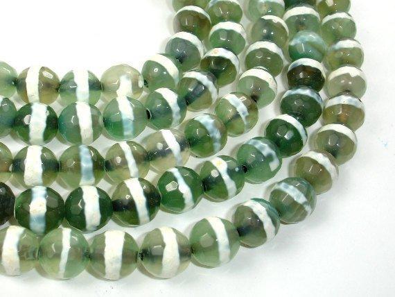 Tibetan Agate Beads, 10mm Faceted Round-Agate: Round & Faceted-BeadXpert