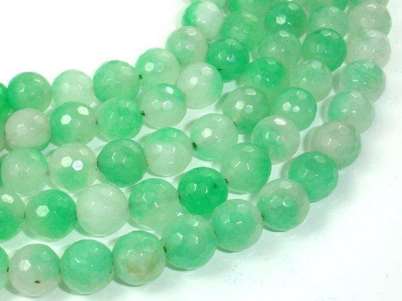 Dyed Jade Beads, Green, 10mm, Faceted Round-Gems: Round & Faceted-BeadXpert
