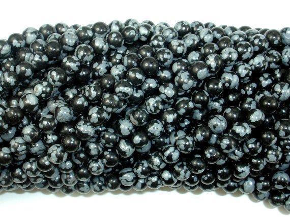 Snowflake Obsidian Beads, 4mm (4.6 mm) Round Beads-Gems: Round & Faceted-BeadXpert