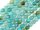 Light Blue Dragon Vein Agate Beads, 8mm Faceted Round-Agate: Round & Faceted-BeadXpert