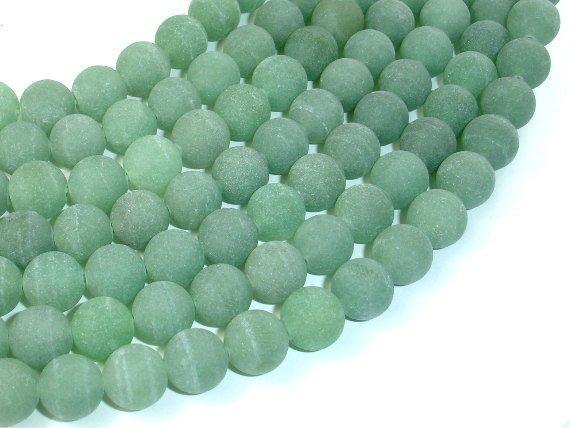Matte Green Aventurine Beads, 10mm Round Beads-Gems: Round & Faceted-BeadXpert