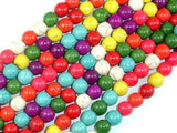 Howlite Beads, Multicolored, Round, 8mm-Gems: Round & Faceted-BeadXpert