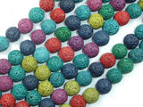 Lava Beads, Multicolored, 10mm Round Beads-Gems: Round & Faceted-BeadXpert