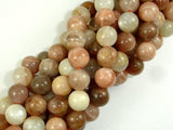 Peach / Gray Mix Moonstone, 10mm Round Beads-Gems: Round & Faceted-BeadXpert