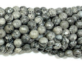Gray Picture Jasper Beads, 6mm Faceted Round Beads-Gems: Round & Faceted-BeadXpert