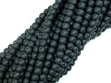 Matte Black Stone, 4.5mm Round Beads-Gems: Round & Faceted-BeadXpert