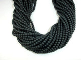 Matte Black Stone, 4.5mm Round Beads-Gems: Round & Faceted-BeadXpert