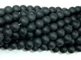 Matte Black Stone, 8mm Round Beads-Gems: Round & Faceted-BeadXpert