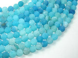 Frosted Matte Agate - Sea Blue, 8mm Round Beads-Gems: Round & Faceted-BeadXpert