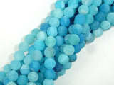 Frosted Matte Agate - Sea Blue, 8mm Round Beads-Gems: Round & Faceted-BeadXpert