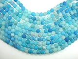 Frosted Matte Agate - Sea Blue, 10mm Round Beads-Agate: Round & Faceted-BeadXpert