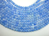 Frosted Matte Agate - Blue, 8mm Round Beads-Agate: Round & Faceted-BeadXpert