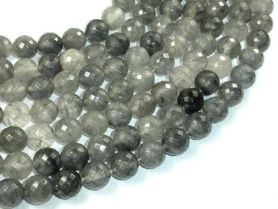 Gray Quartz Beads, 10mm Faceted Round Beads-Gems: Round & Faceted-BeadXpert